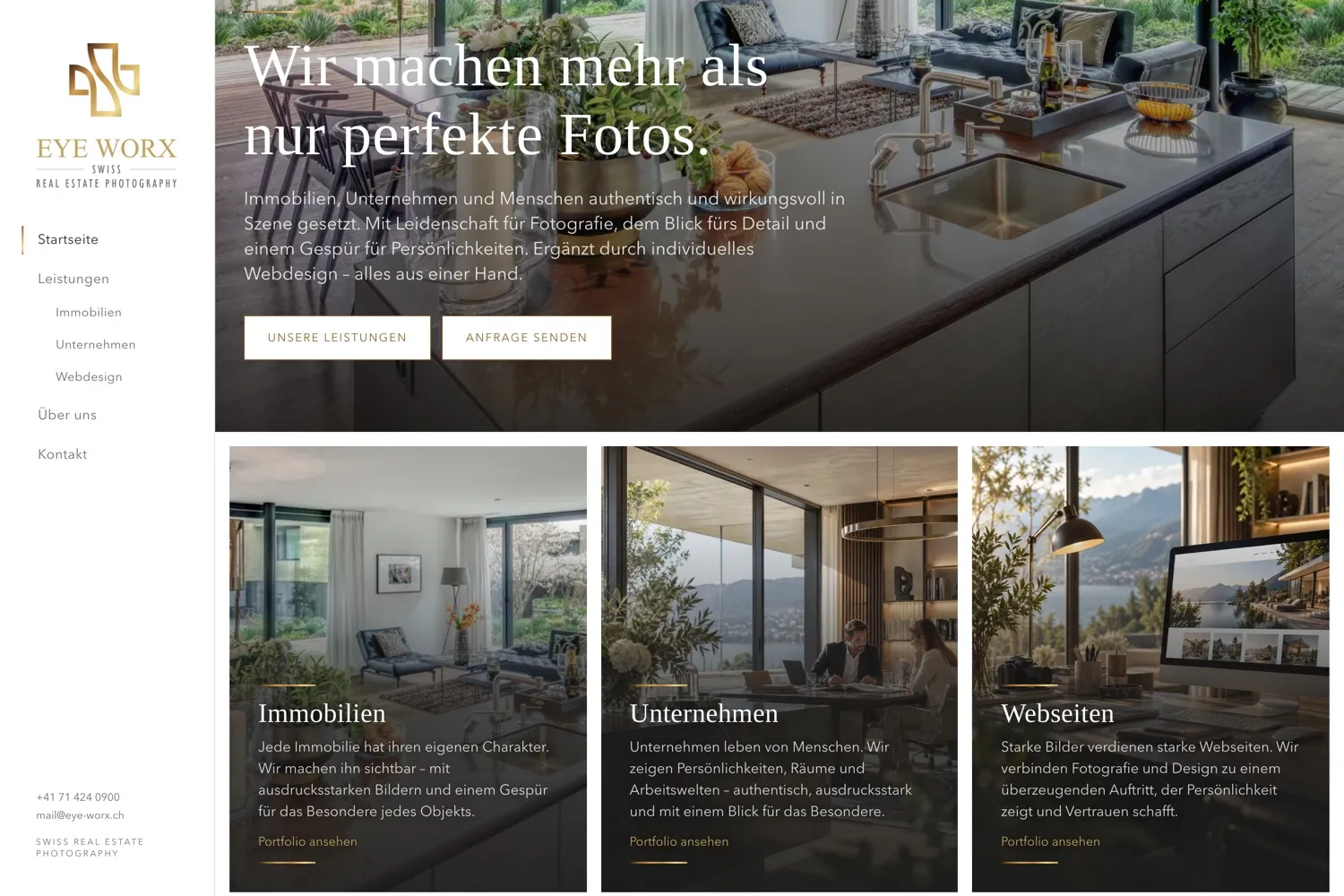 Webseite EYE WORX AG – Unser eigener Webauftritt