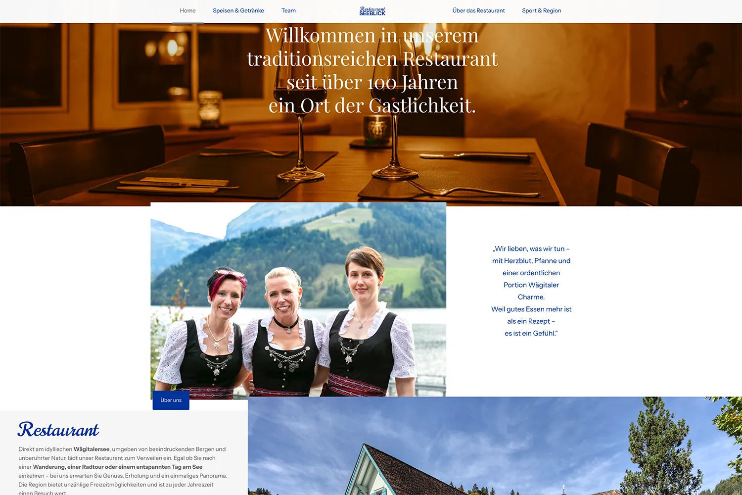 Webseite Restaurant Seeblick Wägital
